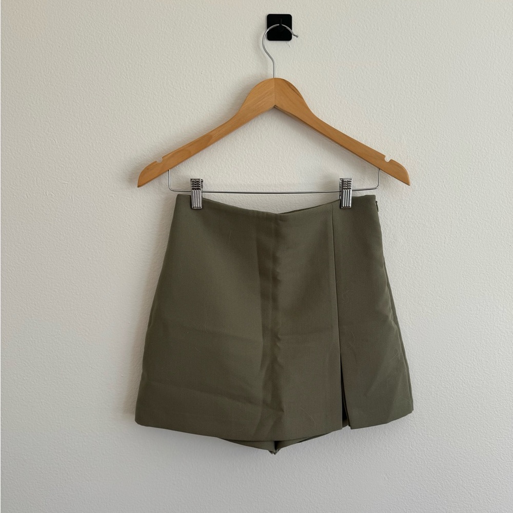 Zara Green Slit Mini Skort - Picture 4 of 5